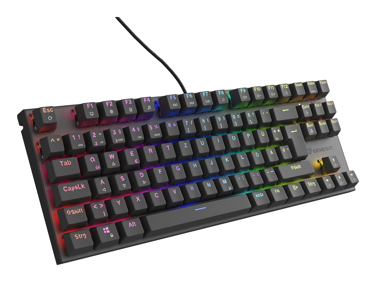 GENESIS Thor 303 TKL keyboard Gaming USB QWERTZ German Black - Afbeelding 10