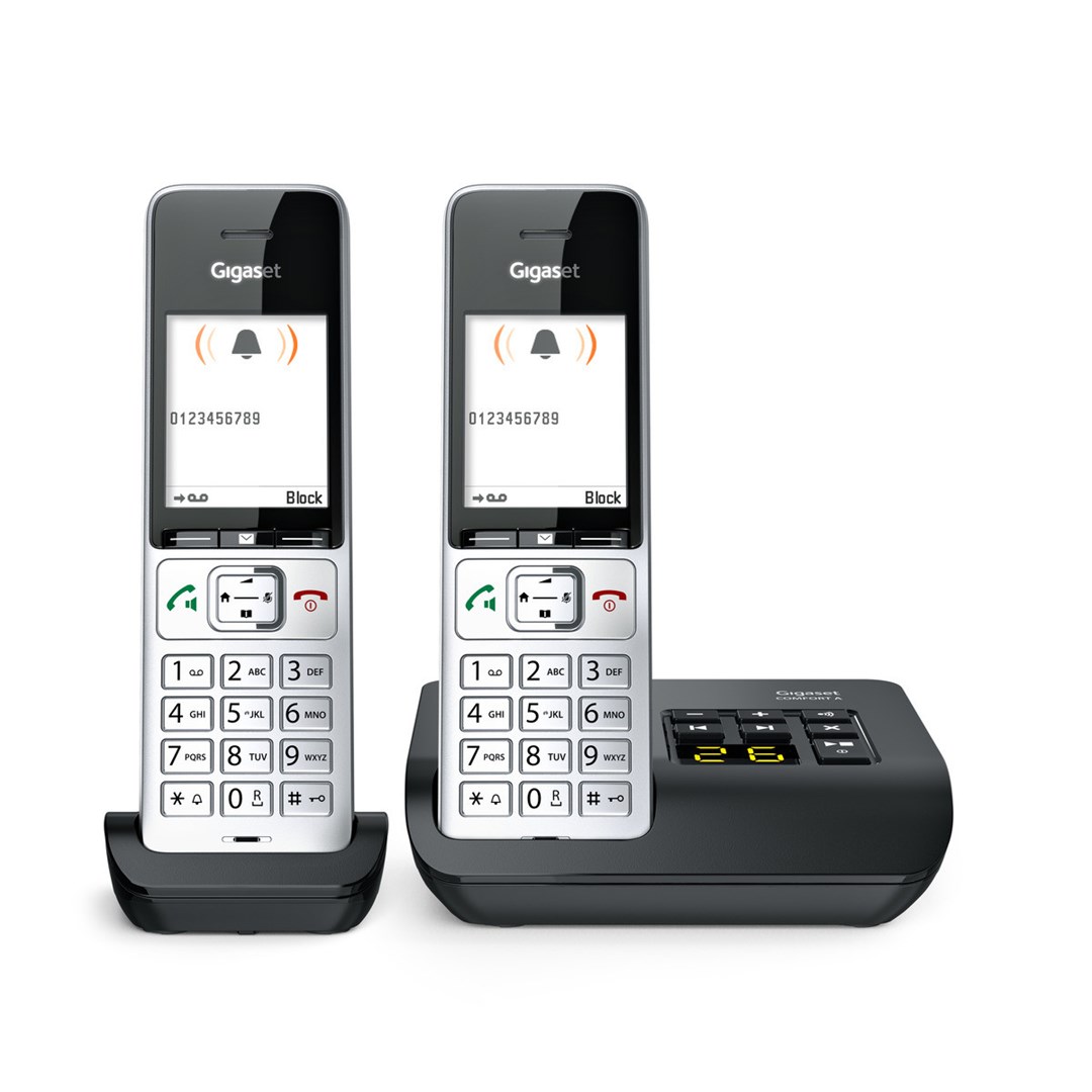 Gigaset COMFORT 500A duo Analog/DECT telephone Caller ID Black, Silver - Afbeelding 5