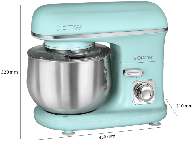 Bomann KM 6030 CB food processor 1100 W 5 L Mint colour - Afbeelding 7