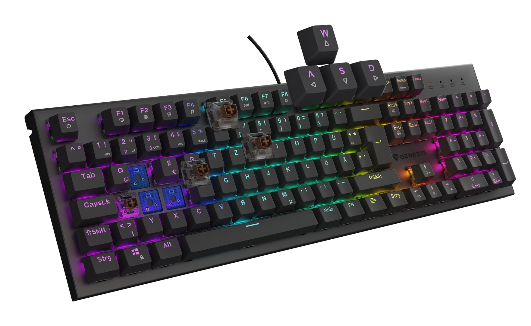 GENESIS Thor 303 keyboard Gaming USB QWERTZ German Black - Afbeelding 19