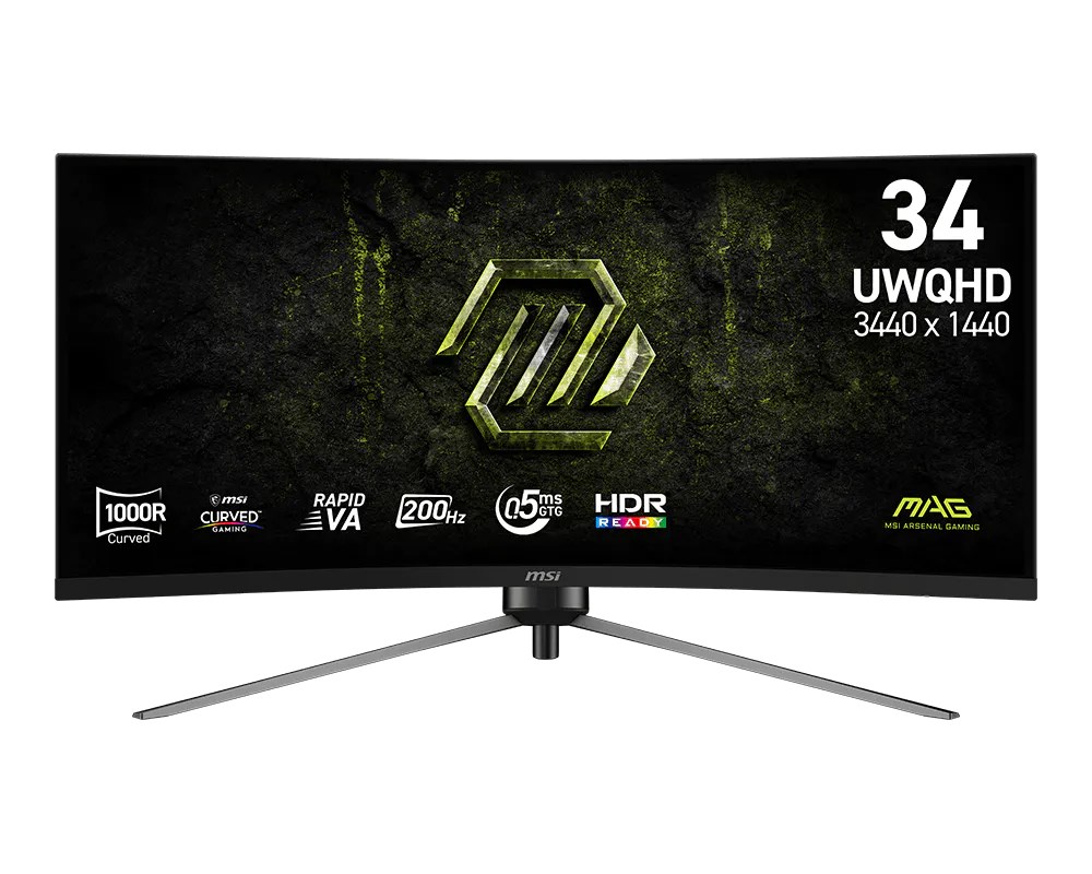MSI MAG 345CQRF E20 computer monitor 86.4 cm (34") 3440 x 1440 pixels UltraWide Dual Quad HD Black