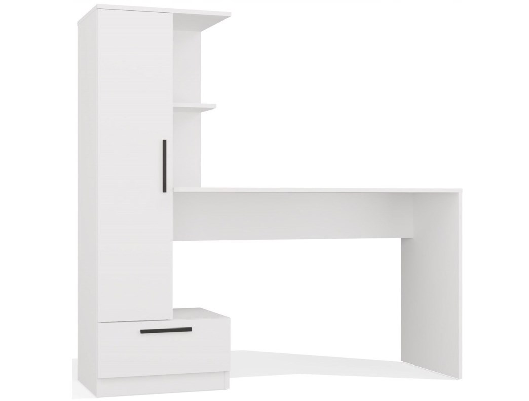 Cosmo Desk + Bookcase Set, White - Afbeelding 2