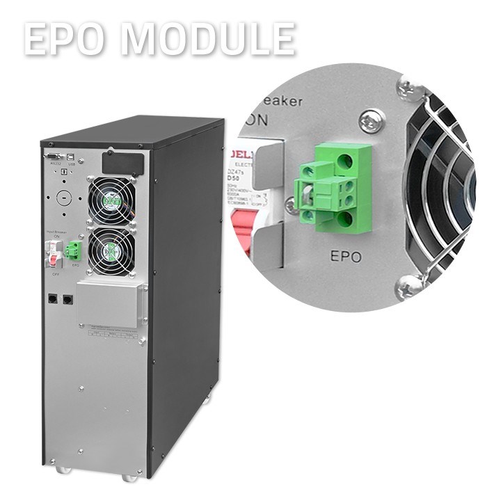 Qoltec Uninterruptible Power Supply (UPS) | 6kVA | 6000W | Power Factor 1.0 | LCD | EPO | USB | Online - Afbeelding 5