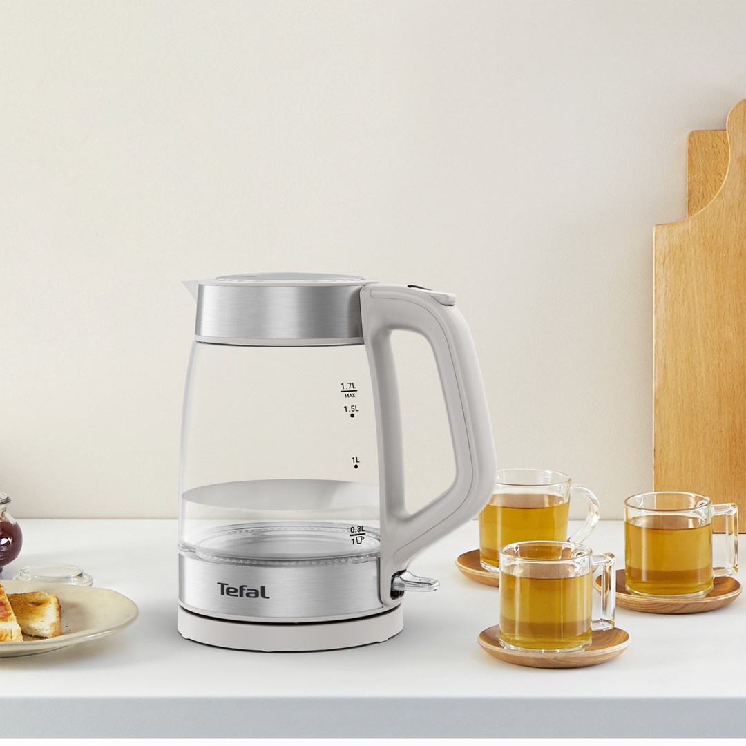 Tefal Glass Kettle KI605B30 electric kettle 1.7 L 2200 W Grey, Silver, Transparent - Afbeelding 6