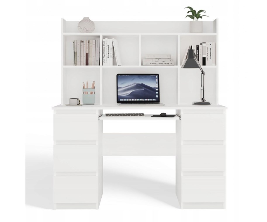 KUBA Desk Set + Extension Piece, White - Afbeelding 4
