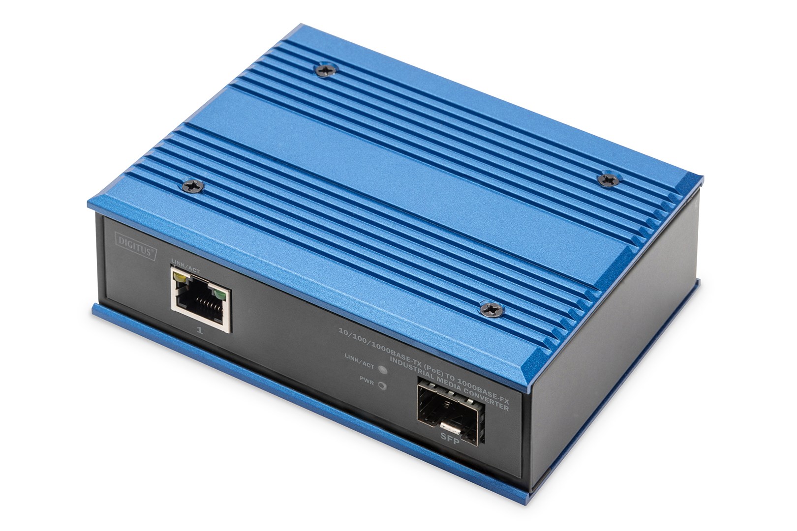 Digitus 10/100/1000Base-TX (PoE) to 1000Base-FX Industrial Media Converter