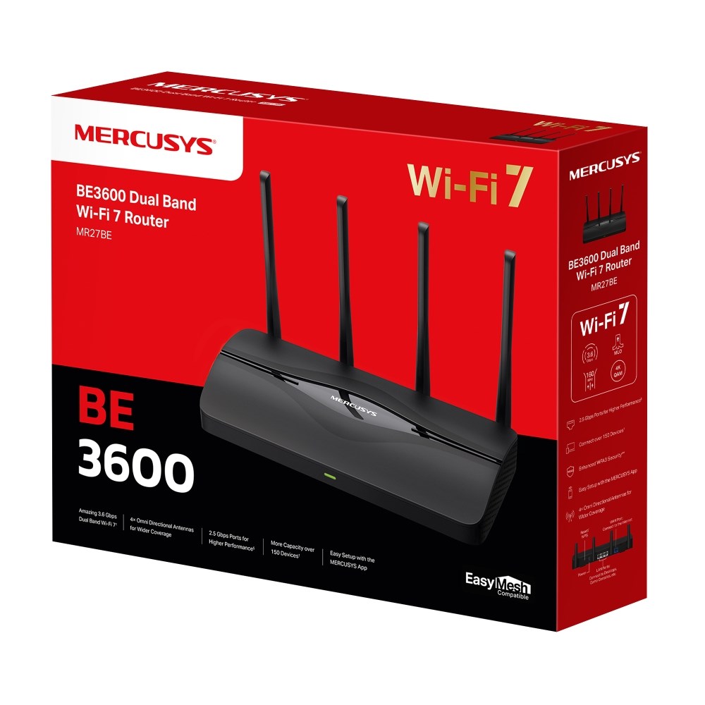 Mercusys BE3600 Dual Band Wi-Fi 7 Router - Afbeelding 4