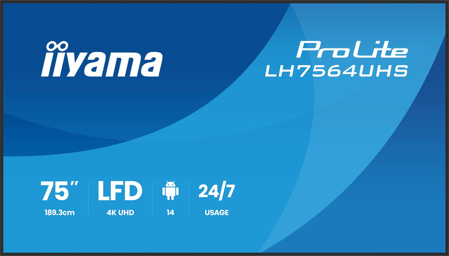 iiyama LH7564UHS-B1AG Signage Display Digital signage flat panel 190.5 cm (75") Wi-Fi 500 cd/m² 4K Ultra HD Black Built-in processor Android 24/7 - Afbeelding 3