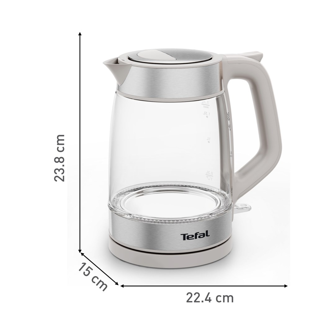 Tefal Glass Kettle KI605B30 electric kettle 1.7 L 2200 W Grey, Silver, Transparent - Afbeelding 4