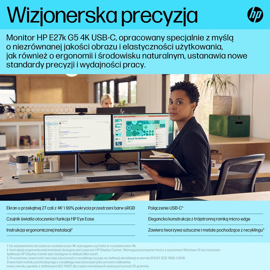 HP E-Series E27k G5 4K USB-C Monitor - Afbeelding 10