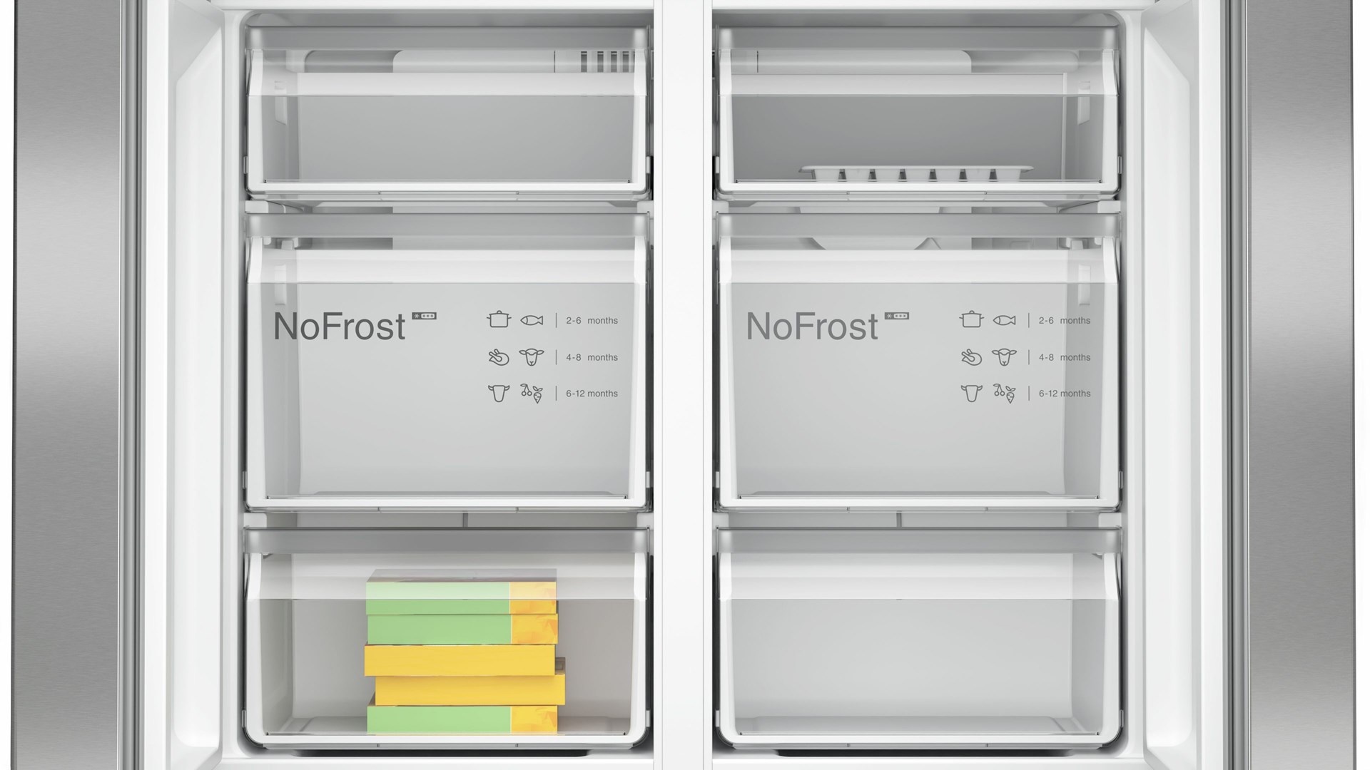 Bosch Serie 4 KFN96VPEA side-by-side refrigerator Freestanding 605 L E Stainless steel - Afbeelding 6