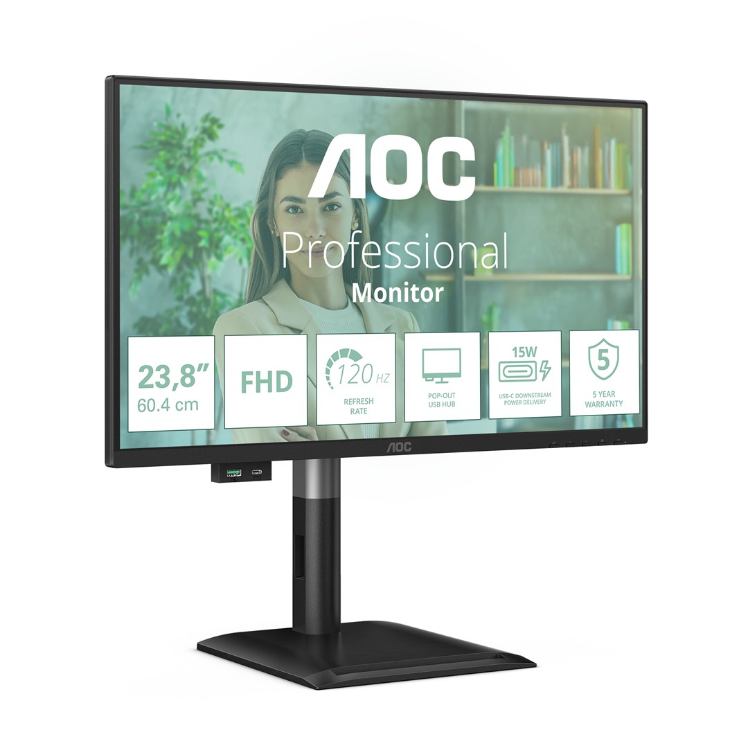 AOC 24P4U computer monitor 60.5 cm (23.8") 1920 x 1080 pixels Full HD Black - Afbeelding 3