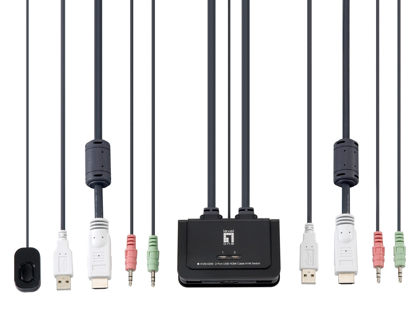 LevelOne 2-Port USB HDMI Cable KVM Switch - Afbeelding 4