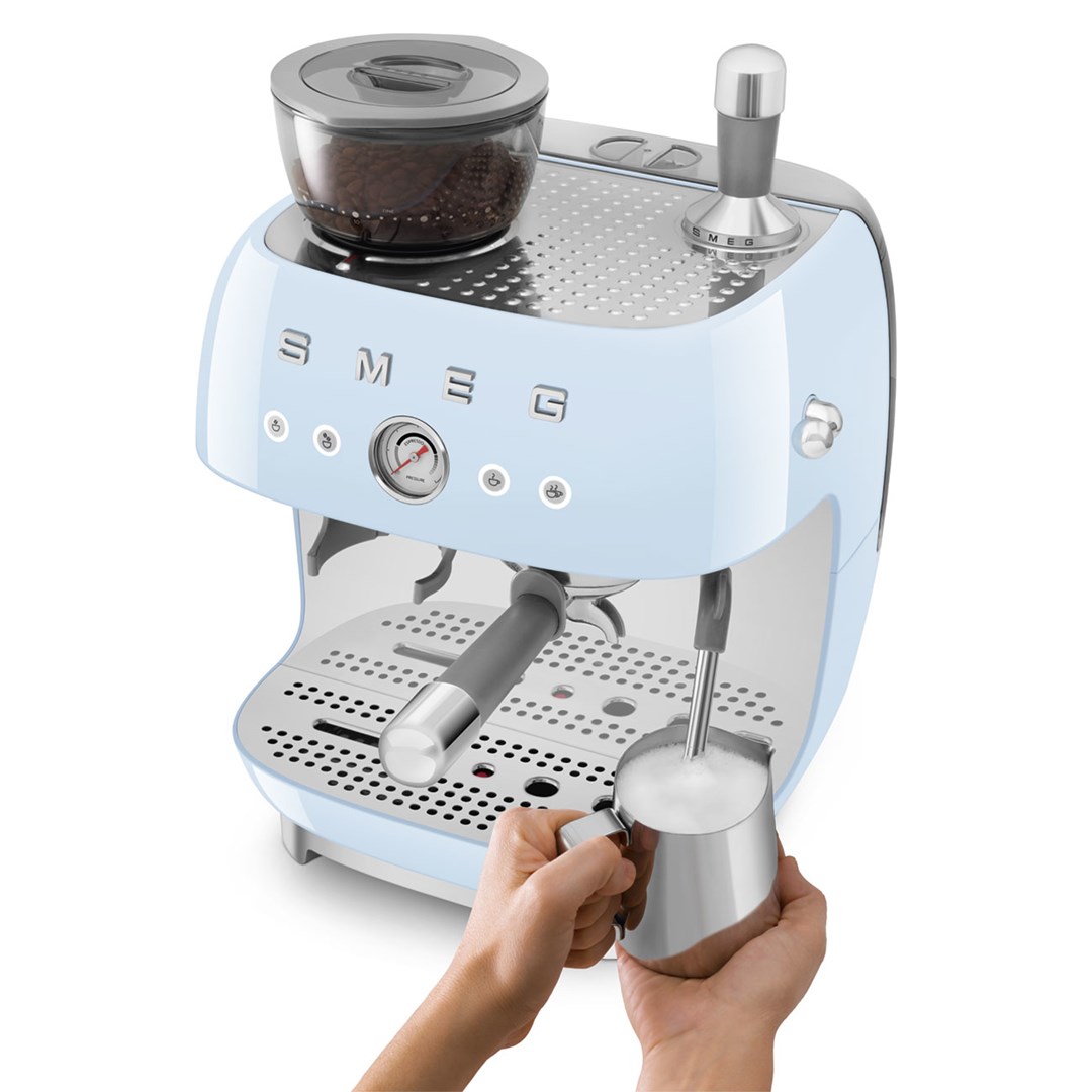 Smeg 50's Style Espresso Coffee Machine EGF03PBEU Pastel Blue - Afbeelding 6