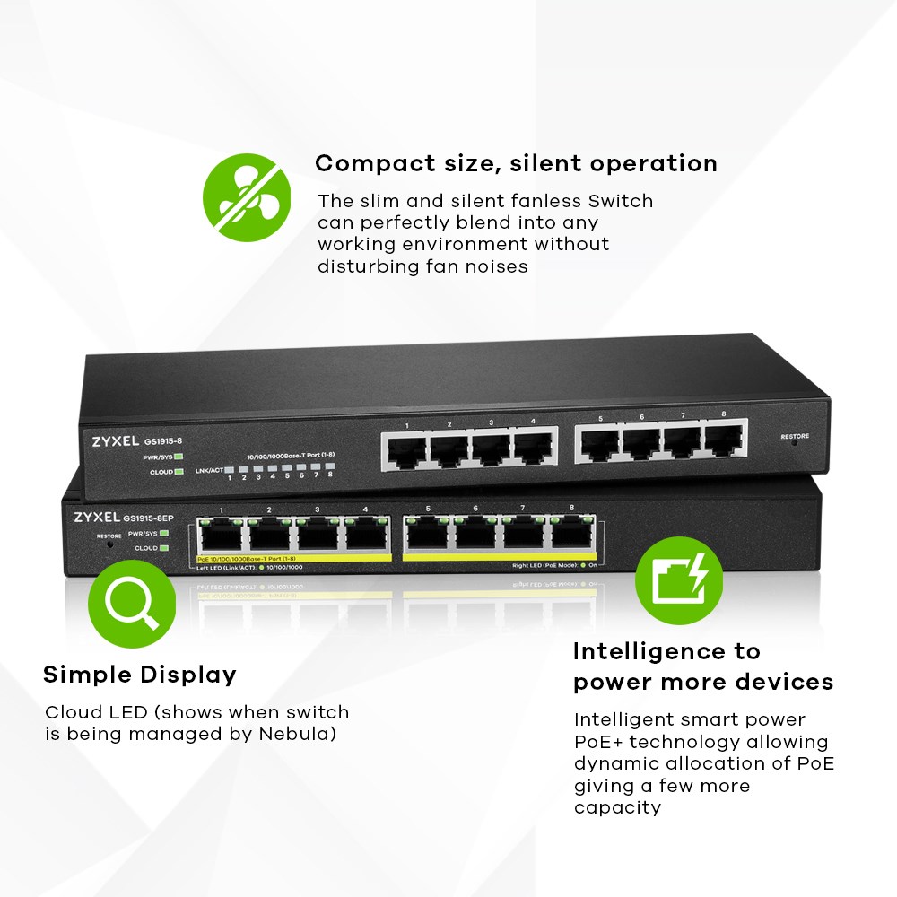 Zyxel GS1915-8 Managed L2 Gigabit Ethernet (10/100/1000) Black - Afbeelding 22