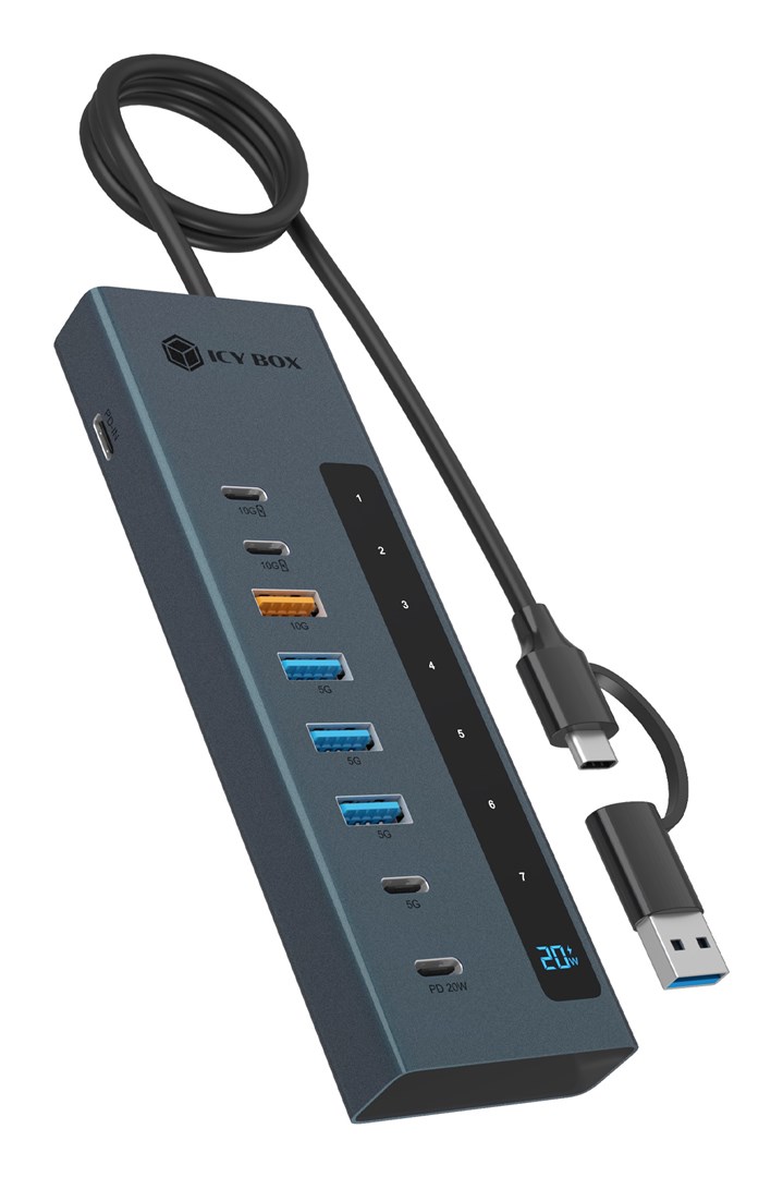 ICY BOX 9-in-1 hub with Power Delivery and Type-C/Type-A host connection - Afbeelding 3