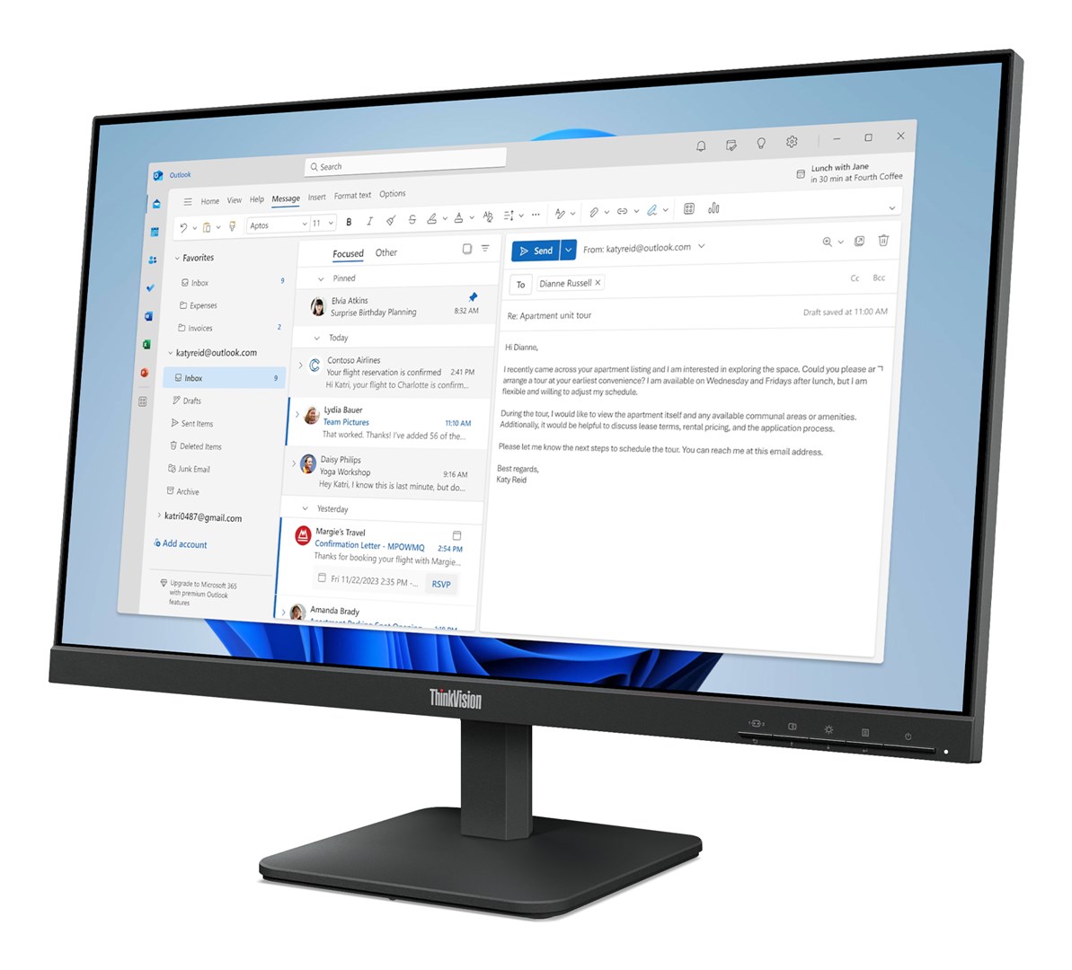 Lenovo ThinkVision S24-4e Monitor - Afbeelding 3