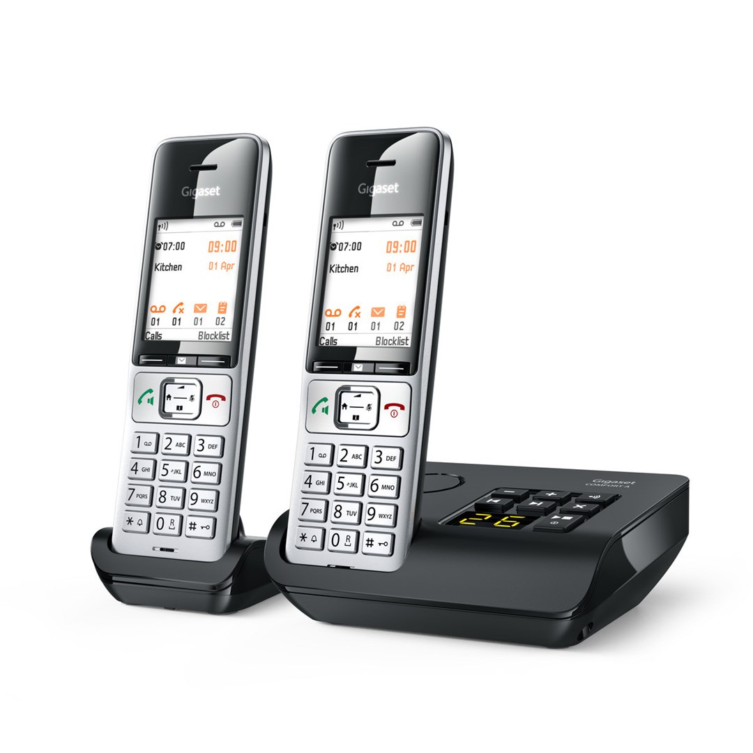 Gigaset COMFORT 500A duo Analog/DECT telephone Caller ID Black, Silver - Afbeelding 8