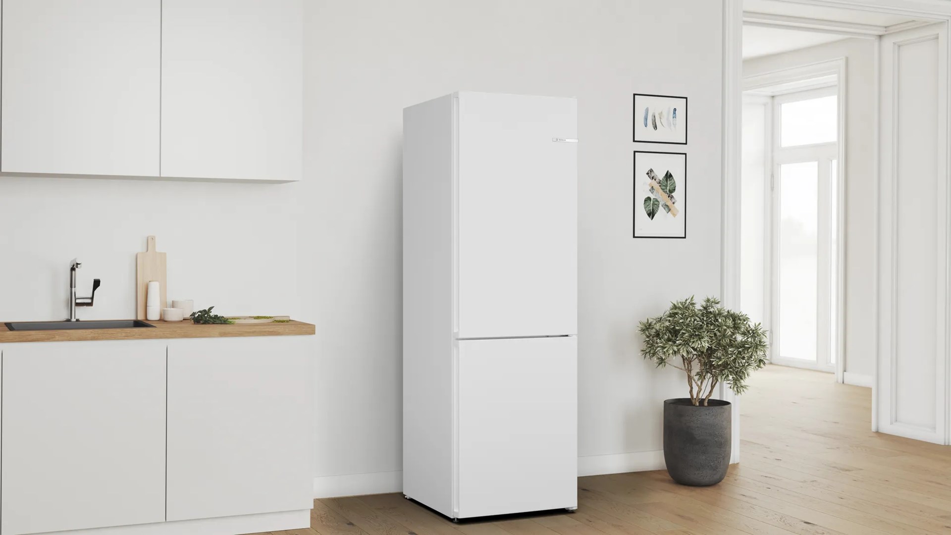 Bosch Serie 4 KGN362WDF fridge-freezer Freestanding 321 L D White - Afbeelding 2