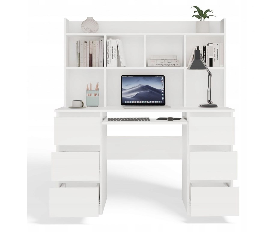 KUBA Desk Set + Extension Piece, White - Afbeelding 5