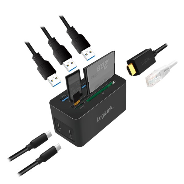 LogiLink UA0370 laptop dock/port replicator Wired USB 3.2 Gen 1 (3.1 Gen 1) Type-C Black - Afbeelding 17
