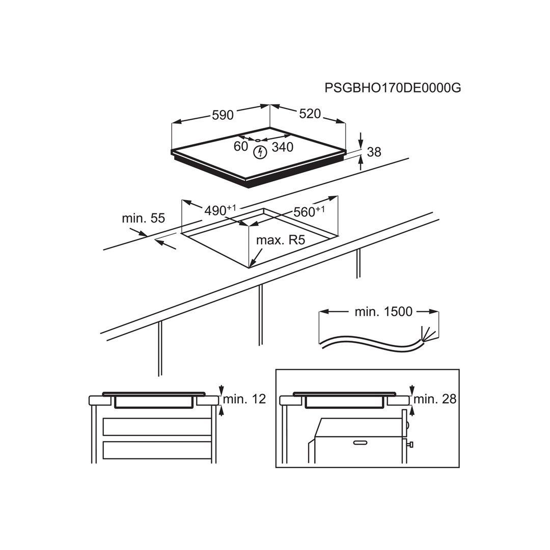 Electrolux EHF6343FOK hob Black Built-in 60 cm Ceramic 4 zone(s) - Afbeelding 12