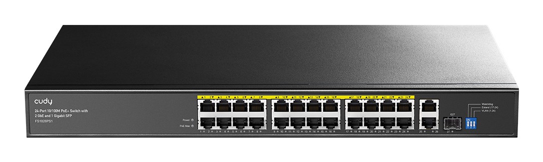 Cudy FS1026PS1 network switch Unmanaged Gigabit Ethernet (10/100/1000) Power over Ethernet (PoE) Black - Afbeelding 4