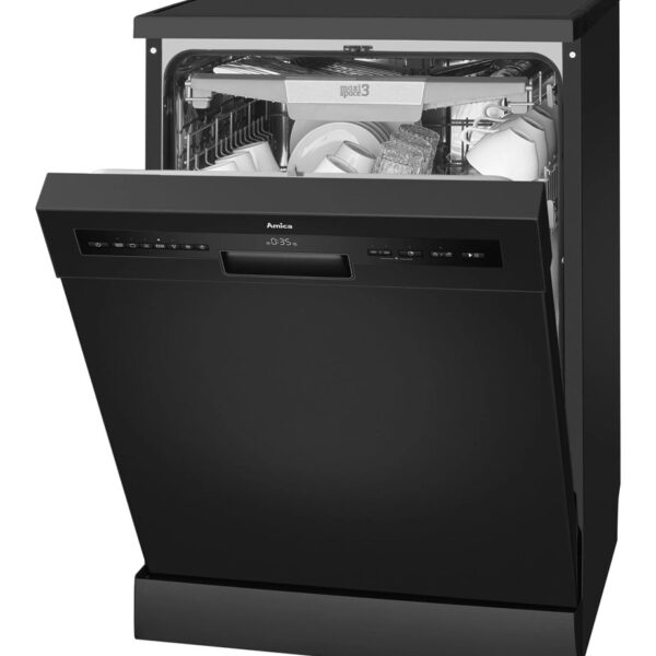 Amica DFM66B8EOqBH 60 cm freestanding dishwasher, black