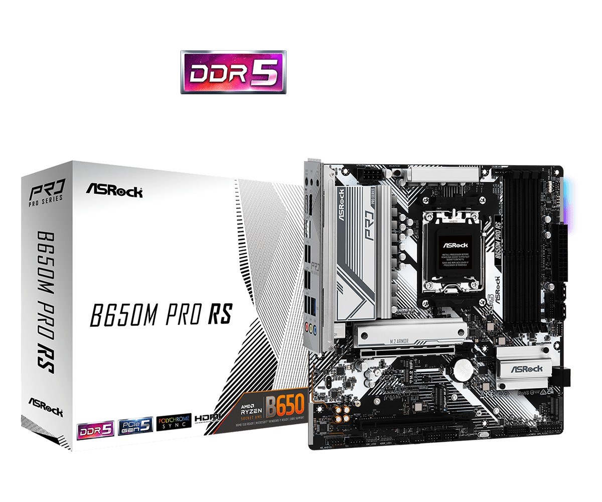 Asrock B650M Pro RS AMD B650 Socket AM5 micro ATX