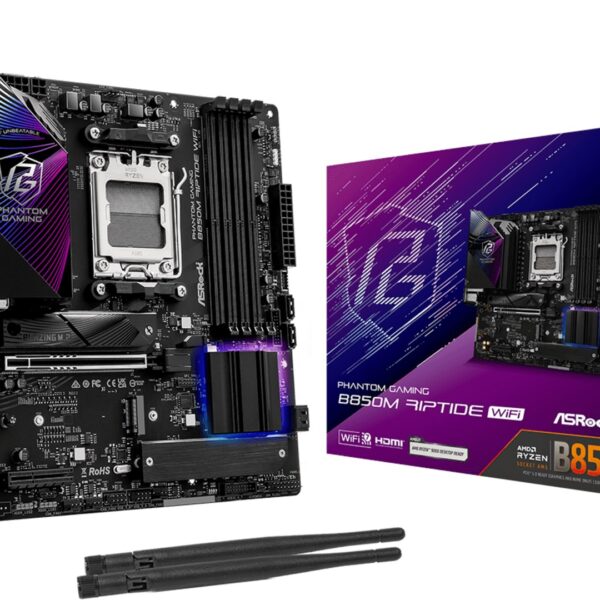 Asrock Phantom Gaming B850M Riptide WiFi AMD B850 Socket AM5 micro ATX
