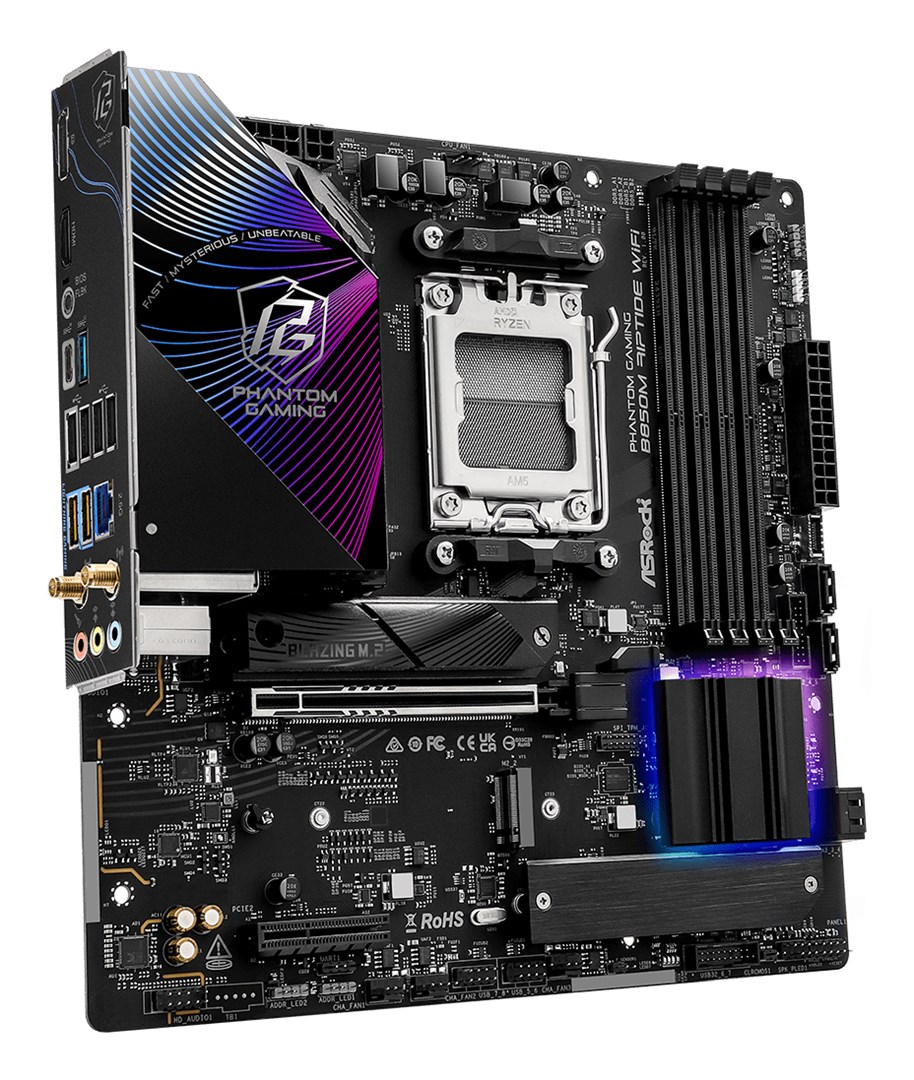 Asrock Phantom Gaming B850M Riptide WiFi AMD B850 Socket AM5 micro ATX