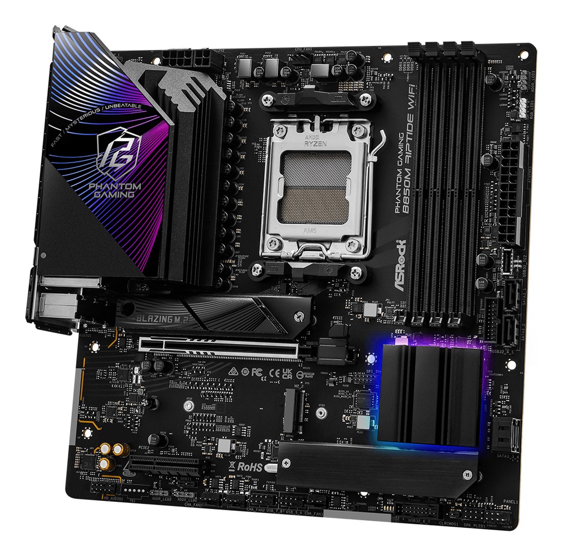 Asrock Phantom Gaming B850M Riptide WiFi AMD B850 Socket AM5 micro ATX