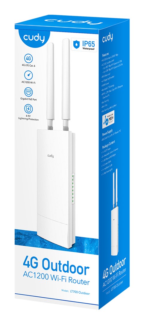 Cudy LT700 wireless router Gigabit Ethernet Dual-band (2.4 GHz / 5 GHz) 4G White