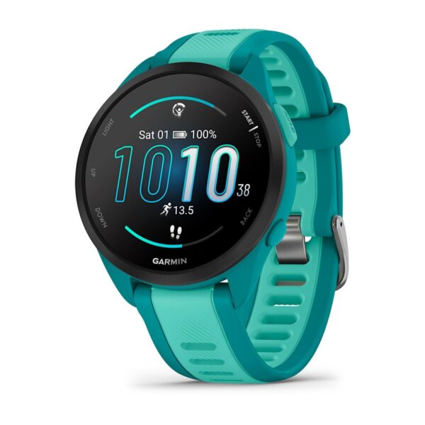 Garmin Forerunner 165 Music 3.05 cm (1.2") AMOLED 43 mm Digital 390 x 390 pixels Touchscreen Turquoise GPS (satellite)