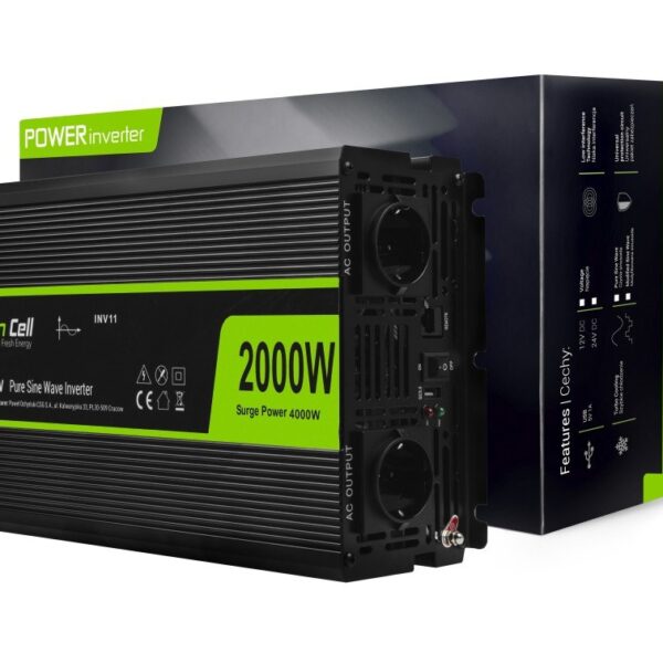 Green Cell - DC til AC inverter - 2000
