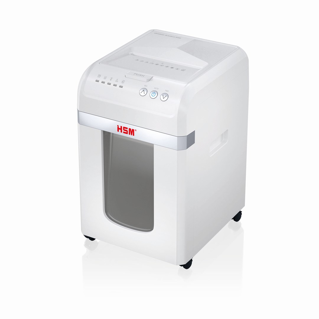 HSM Autofeed X200 paper shredder with automatic feeder, 30 L, P4, 4 x 12 mm