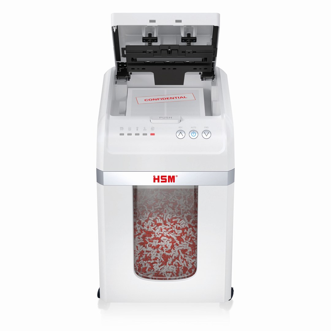 HSM Autofeed X200 paper shredder with automatic feeder, 30 L, P4, 4 x 12 mm