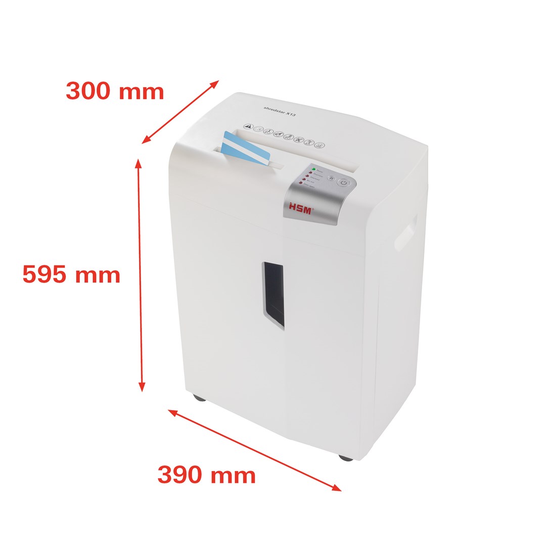 HSM shredstar X13 document shredder, 4 x 37 mm + separate CD-cutting mechanism
