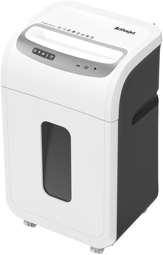 Shredder Activejet ASH-1602M, P-5, 28 l, 2x14 mm shreds, white