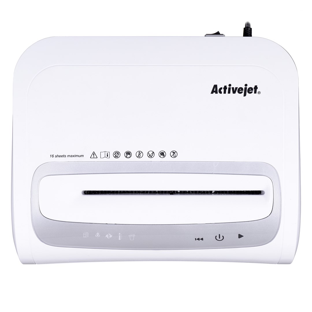 Shredder Activejet ASH-1602M, P-5, 28 l, 2x14 mm shreds, white