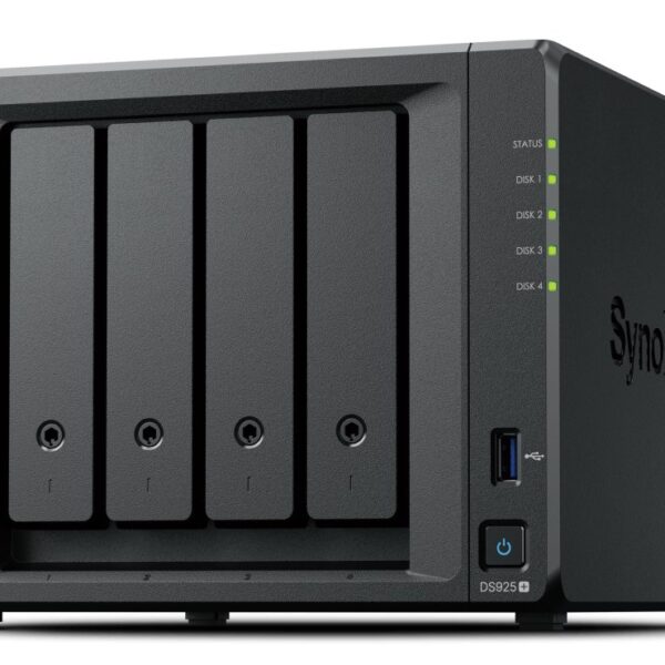 Synology DiskStation DS925+ NAS/storage server Ryzen Embedded V1500B 4 GB DDR4 0 TB Black