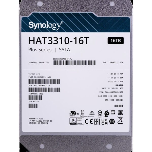 Synology HAT3310-16T internal hard drive 3.5" 16 TB Serial ATA