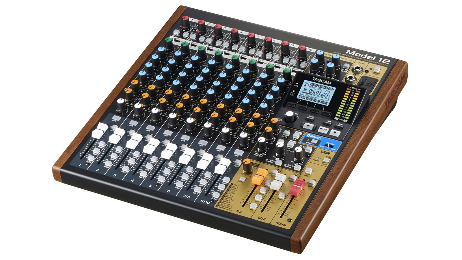 Tascam Model 12 12 channels 20 - 20000 Hz Black, Wood