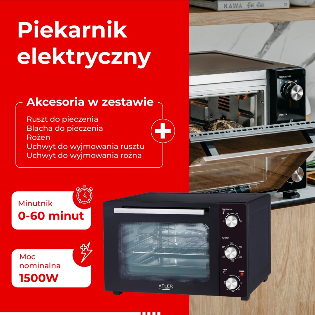 Adler AD 6026 oven Zwart