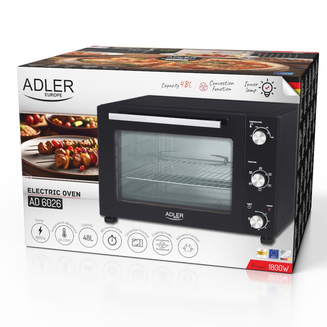 Adler AD 6026 oven Zwart
