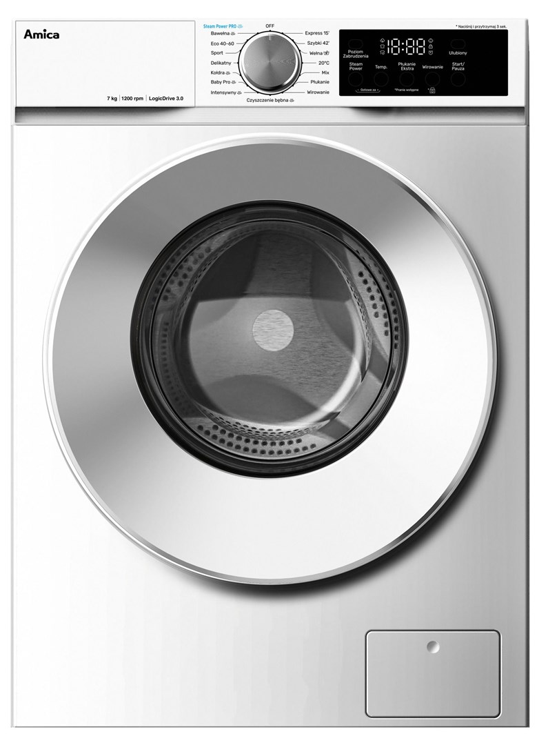 Amica HWA7S12ALiSR3 wasmachine Voorlader 7 kg 1200 RPM Wit