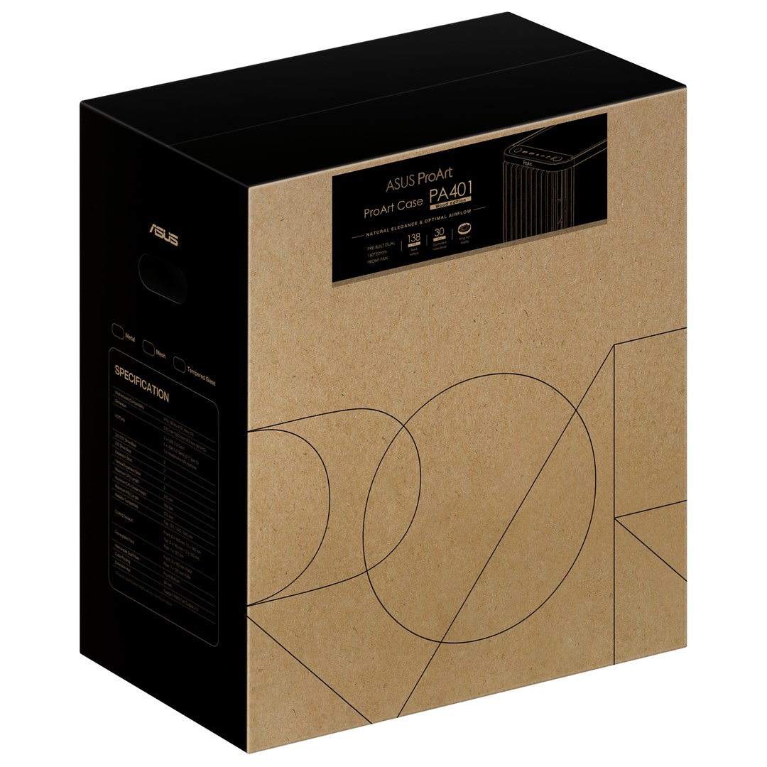 ASUS ProArt PA401 Wood Edition Mesh Panel Zwart