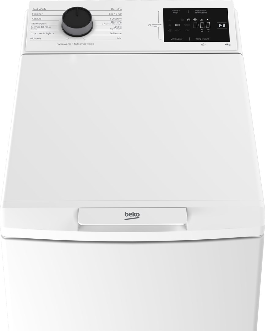 BEKO ETB622ECWPL wasmachine met bovenlader, 6 kg
