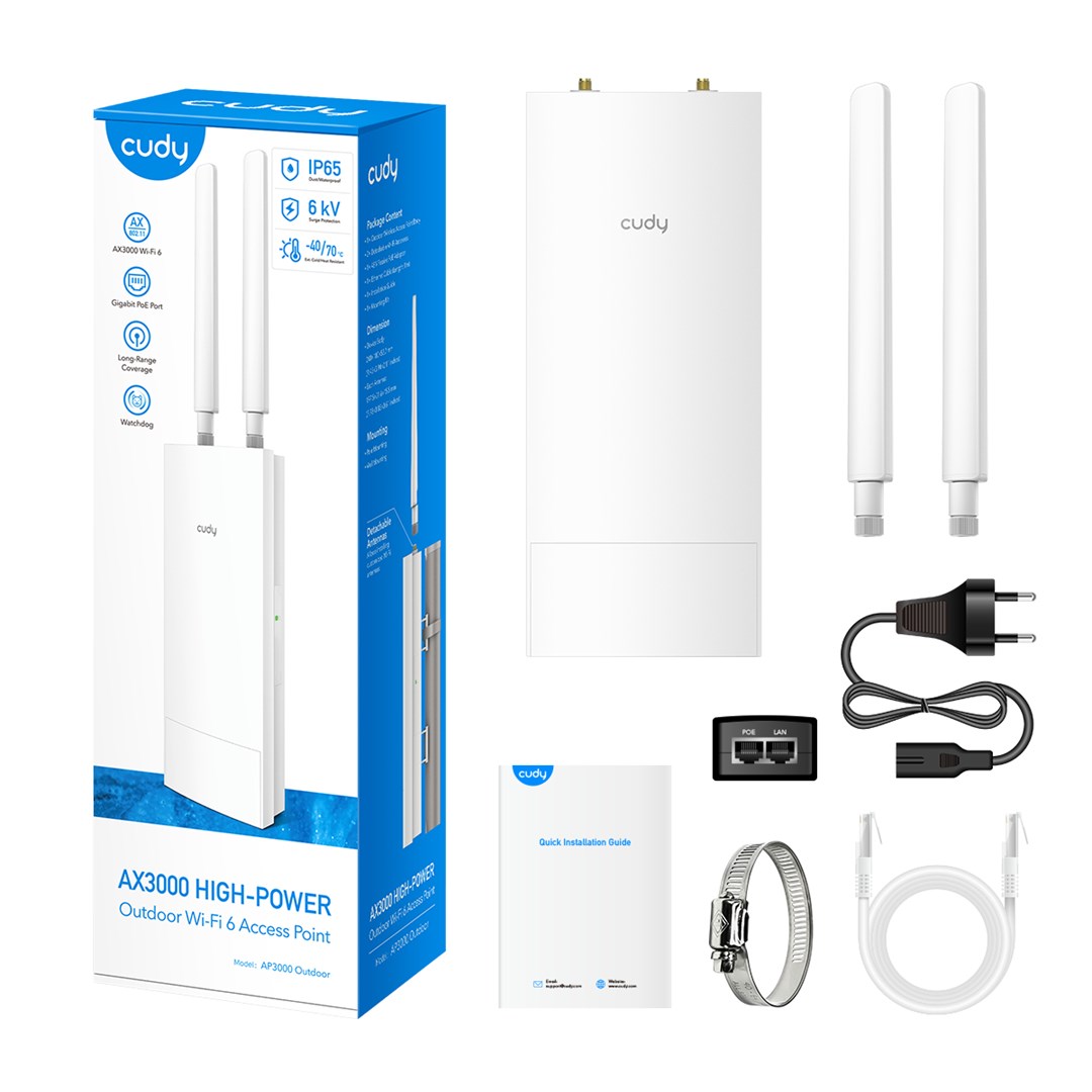 Cudy AP3000 Outdoor 2976 Mbit/s Wit Power over Ethernet (PoE)