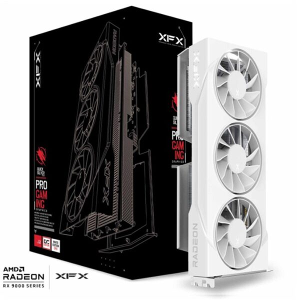Grafische kaart. XFX SWIFT RX 9060XT OC Wit 3-FAN 16GB